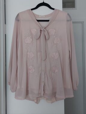 Axes Femme | Cream Pink Blouse